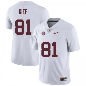 NCAA Men's Alabama Crimson Tide #81 Derek Kief Stitched College Nike Authentic White Football Jersey BG17N87JV
